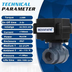 3/4" UPVC Motorized Ball Valve - 2 Wire Auto Return Electric Water Valve Normally Closed with Full Port, 110-230V AC Automatic Ball Valve With U.S.Plug, IP67 - Image 6