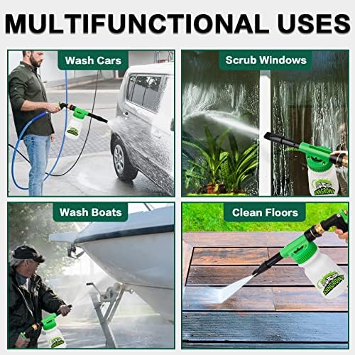 anngrowy 56.7" Microfiber Car Wash Brush Mop Kit Mitt Sponge with Long Handle Car Cleaning Supplies Kit, Car Wash Foam Gun Soap Car Wash Foam Cannon for Garden Hose Foam Sprayer Car Wash - Image 3