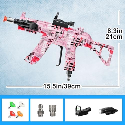 MP5S Pressure Washer Gun with Swivel - 3000 PSI High Pressure Spray Gun with 3/8" Quick Connect Plug Inlet, Foam Cannon Compatible Power Washer Handle for Car, Home & Outdoor Cleaning (Pink) - Image 3