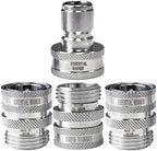 Essential Washer Stainless Steel ¾” Garden Hose Quick Connect Fittings | One Hand Operation Design | 1 Plug & 3 Coupler Set by EssentialWasher