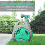 Hose Reel Cart Garden Hose Reels for Outside Retractable Handheld Outdoor Hose Reels, Hand Crank Hose Organiser, Compact Portable Hose Cart, with Water Gun (A Hose Cart+15+5m Pipe) - Image 2
