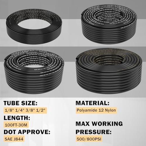 CheeMuii 156PCS Brass DOT Air Line Fittings with 4 Roll 100FT DOT Air Lines - Image 3