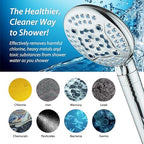 AquaCare High Pressure 6-way Dual Shower Head Combo with Built-in Filter & Power Wash - Clean Tub, Tile & Pets. Remove Chlorine, Lead & Toxins from Water to Protect Skin, Hair, & Nails. Chrome Finish - Image 6