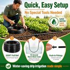 1/4 Drip Irrigation Tubing 200FT, Built-in 0.5 GPH Emitters, 6 Inch Spacing - Image 5