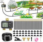 120FT Drip Irrigation System with Smart Water Timer by HEKIWAY