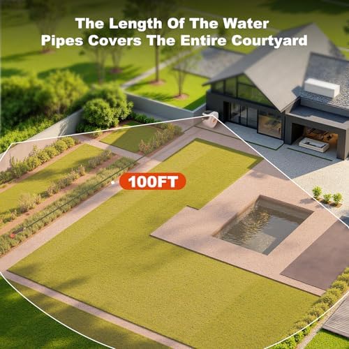 Retractable Garden Hose Reel,1/2 Inch x 100ft Wall Mounted Hose Wall,180° Swivel Bracket,With Built-in Nozzle,Slow Retraction Any Length Lock. - Image 6