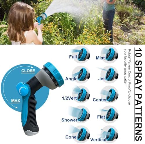 Metal Garden-Hose 200Ft Stainless Steel Water Hose Heavy Duty with 10 Way Nozzle-Flexible Lightweight Durable No Kink & Tangle，Strong 3/4’’ Solid Metal Fitting Shut-Off Valve for Outdoor Yard - Image 6