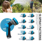 Metal Garden-Hose 200Ft Stainless Steel Water Hose Heavy Duty with 10 Way Nozzle-Flexible Lightweight Durable No Kink & Tangle，Strong 3/4’’ Solid Metal Fitting Shut-Off Valve for Outdoor Yard - Image 6