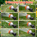 Hushee 4 Pack 18.5-Inch Metal Watering Wand with 180° Rotating Head, 8 Adjustable Spray Patterns & Thumb Control Nozzle – Perfect for Hanging Baskets, Shrubs & Plants, Durable Garden Hose Sprayer - Image 5