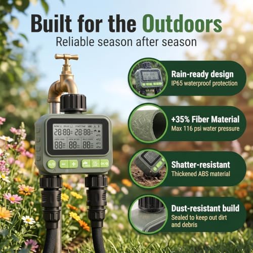 Water Timer for Outdoor Garden Hose, Hose Timer with Rain Delay - Image 3