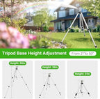 2 Pack 50 Inch Adjustable Tripod Impact Sprinkler, Heavy Duty Brass Nozzle Sprinkler, 360° Rotating Extendable Height Irrigation System for Large Yard Lawn Garden Watering - Image 3