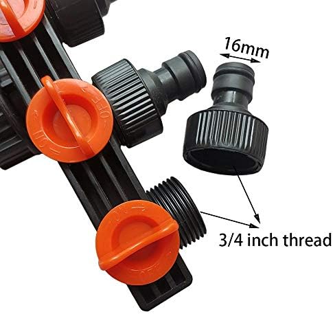 Garden Lawn Sprinkler Irrigation System 1/2" 3/4" 1" 4 Way Water Tap Connectors Quick Thread Ad Garden Hose Pipe Splitter Drip Irrigation Plant Tools (Size : 1'') - Image 3