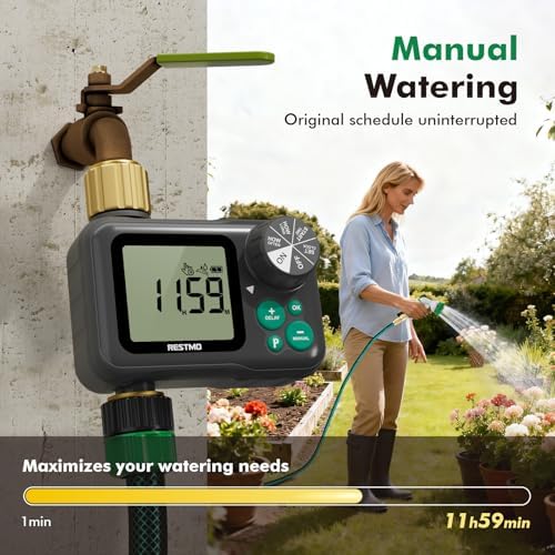 RESTMO Remote Control Brass Sprinkler Timer for Outdoor Hose Faucet - Image 3