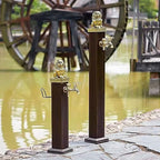 Freestanding Outdoor Garden Hose Holder Stand with Brass Faucet, Heavy Duty Metal Water Hose Storage Stake Rack for Backyard, Antifreeze Cracking(Hose Included) (Color : by Unknown