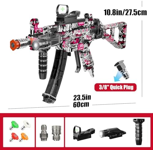 MP5 Model Pressure Washer Gun with Swivel & 4 Nozzles, 3600 PSI High Pressure Spray Gun with 3/8" Quick Connect Plug, Swivel Gun Compatible with Foam Cannon, Power Washer Accessories (Purple) - Image 3