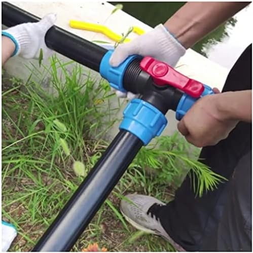 PVC Ball Valve,Ball Valve,Water Switch, 1/2" 3/4" 1" 2" Plastic 3 Way Ball Valve, T Type PE Quick Connect Pipe Quick Connector 20/25/32/40/50/63mm, 1pcs(Black,25mm) - Image 3