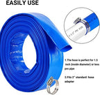 2" (Flat 3.4’’ width) x 100 FT Pool Backwash Hose Kit with Male NPT Adapter - Image 5