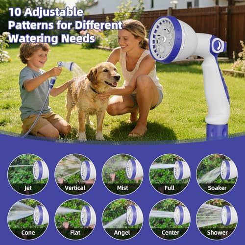 Retractable Garden Hose Reel 1/2 Inch x 50 FT | Heavy Duty Rewind Wall Mount Hose Holder with 10-Pattern Spray Nozzle for Garden Watering, Car & Boat Washing, Pet Cleaning - Image 2