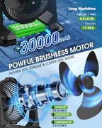 Ausic Portable Misting Fan, 9L 10-inch Outdoor Mist Fans for Outside Patios Cooling, 30000mAh Rechargeable Battery Fan with Water Box, 3 Strong Winds, 3 Spray Mister, Camping/Beach Summer Essentials - Image 4