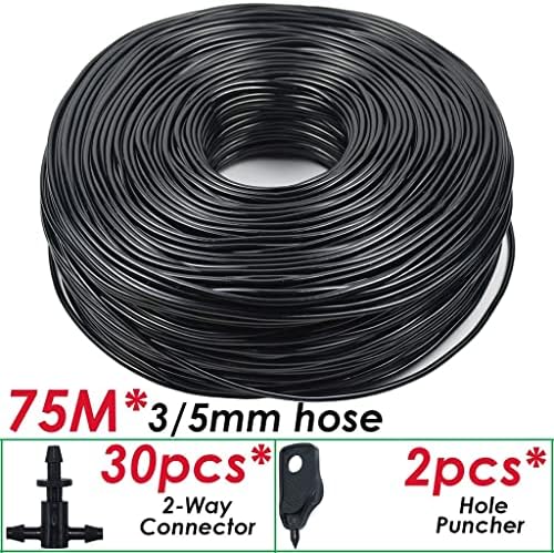 Garden 3/5mm PVC Hose Micro Drip Irrigation System, with 2-Way Connector 1/8'' Tubing Pipe Arrow Dripper Greenhouse(75M) - Image 2