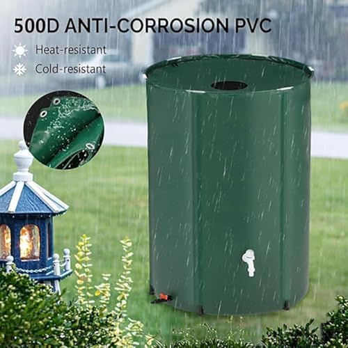 Portable 13-Gallon Rain Barrel - Collapsible Water Storage Tank for Gutter Downspout Rainwater Harvesting (Blue) - Eco-Friendly, Space-Saving, Efficient Rainwater Collection System - Image 4