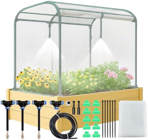 Briwooody Raised Garden Bed Kit Self Watering Pest Control Net 39x21x19" by Briwooody