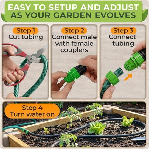 CARPATHEN 1/2" Soaker Hose Kit Mainline Tubing and Connectors, 50 feet - Image 6