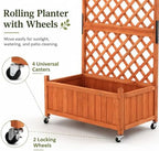 Trellis Raised Garden Bed with Wheels Trellis for Climbing Plants Outdoor - Image 6