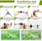 115FT Drip Irrigation Kit,24pcs 1/4 inch Tandem atomizing Nozzle,Quick-Connect Automatic Drip Irrigation System,Suitable for Watering Plants in Flowerpot Elevated Bed. - Image 3