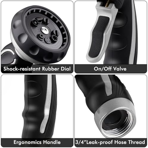RESTMO Hose Nozzle with Easy Self-Lock Trigger, Heavy Duty Water Sprayer - Image 7