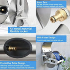 Stainless Steel Garden Hose Reel-with Cover,Wall-Mounted Watering Gun Hose Organizer,2 Installation-Wall Mounted/Placed,Garden Hose Reel Cart - Image 3
