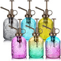 Sliner 6 Pack Glass Plant Mister Spray Bottles 7.7" Tall Glass Water Spray Bottle 12.2 oz Hand Pump Sprayer Fine Mist Watering Can with One Hand Top Pump for Indoor & Outdoor Houseplants (Bronze) by Sliner