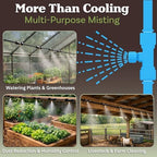 Water Mister Outdoor Patio Cooling System with 65ft Tubing, 20 Mist Nozzles, and 3/4” Standard Connector - DIY Plant Mister for Canopy, Garden, Greenhouse, Trampoline or Deck Umbrella by Pure Garden - Image 3