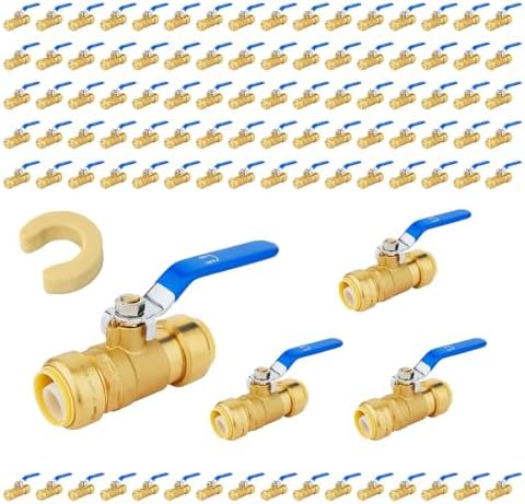 100PCS Foskan 1/2" Push Fit Ball Valves,1/4" Turn Shut-off Valves by Unknown