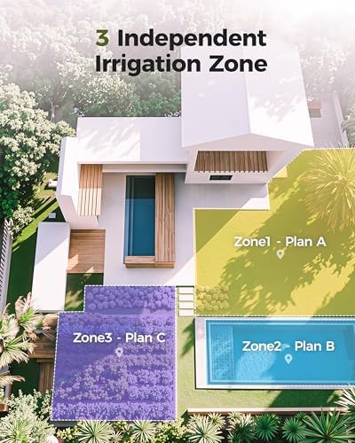 Diivoo Brass 3 Zone Sprinkler Timer, Programmable Hose Timers for Watering - Image 4