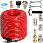 200FT 1/4-In Sewer Jetter Kit, 5800 PSI Pressure Washer Drain Cleaner Hose by Zejoot