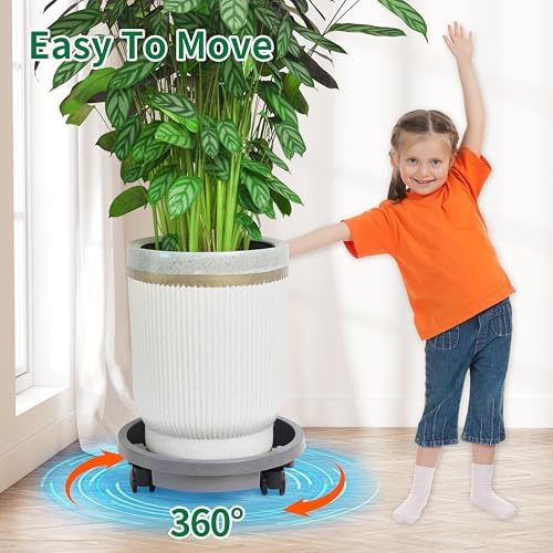 ORIMERC 3 Pack Plant Caddy with Wheels Heavy Duty 14 inch Plant Saucer Self-Watering Design, Movable Wheeled Round Planter Stand Coaster Trolley, Flower Pot Dolly on Rolling Caster Indoor Outdoor - Image 4