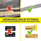 Metal Garden Hose 50FT - Stainless Steel Heavy Duty Water Hose with Metal Nozzle & 8 Function Sprayer, Portable & Lightweight Kink Free Yard Hose, Outdoor Hose - Image 2