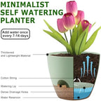 QRRICA 12/10/9 Inch Self Watering Pots for Indoor/Outdoor Plants - Image 4