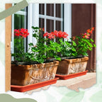 Cinnvoice 4 Pcs 24 x 8 x 1.6 Inch Rectangle Plant Saucer Tray, Terracotta - Image 4