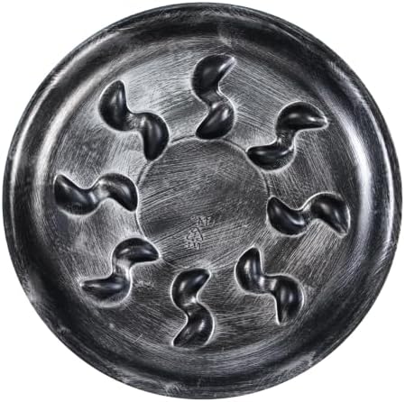 4 Pack 14inch Decorative Sturdy Plant Saucer,Antique Silver Plastic Plant drip Tray Stylish Round Plant Tray - Image 2