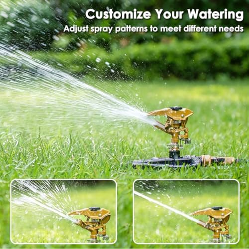 FANHAO 100% Metal Impact Lawn Sprinkler for Yard, Covers Up to 5800 sq. Ft - Image 5