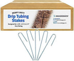 Sandbaggy Drip Tubing Stakes, 1000 Pack 5 Inch 14 Gauge Galvanized Steel Drip Irrigation Stakes, Garden Stakes and Landscape Pins for 1/8 Inch and 1/4 Inch Drip Line Tubing by Sandbaggy