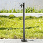 High-End 304 Stainless Steel Garden Water Column - Freestanding Hose Holder with Double Faucet Antifreeze Design for Patio & Backyard (Black Square) by Unknown