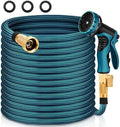Garden Hose 50FT Non-Expandable Water Hose Lightweight Flexible Kink-Free Leak-Proof Outdoor Hose Portable Watering Pipe for Yard Lawn Camper Outside Durable Fabric with 3/4 Inch Brass Fittings by Takuvan