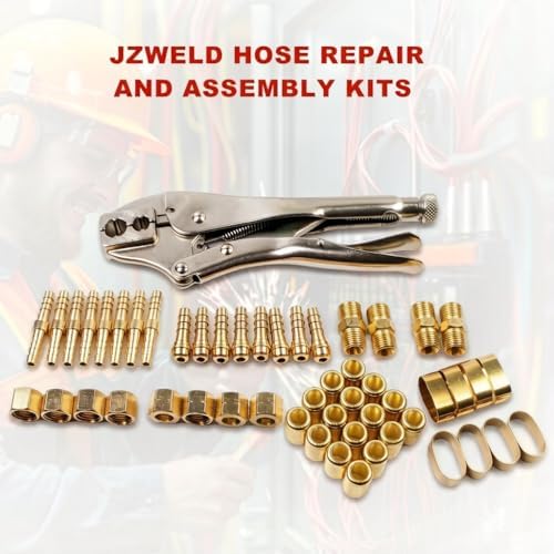 1/4"I.D. Torch Hose Repair Kit, Oxygen Acetylene Hose Repair Kit, Air Hose Crimper Tool - Image 4