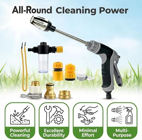 Power Blasters Water Hose Nozzle, High Pressure Sprayer with Soap Dispenser, 3 Spray Modes 360° Rotating Pressure Washer Nozzle for Garden Hose, Car Washing, Yard Patio Pets - Image 2