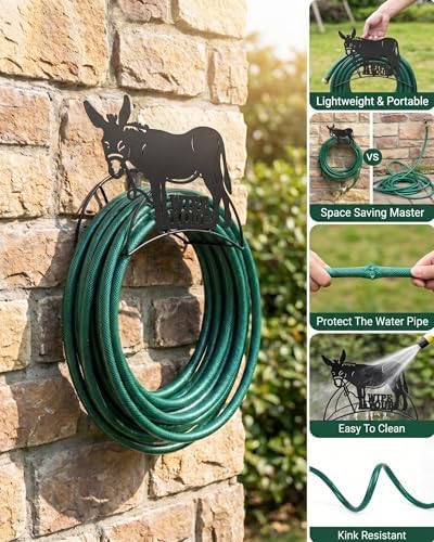 Donkey Hose Holder Metal Wall Mount Heavy Duty 125'5/8" Garden Hose Hanger - Image 2