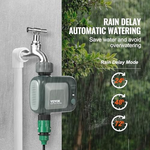 VEVOR WiFi Sprinkler Timer, Single Outlet, Smart Hose Faucet Water Timer with Brass Inlet, APP Control via 2.4Ghz WiFi or Bluetooth, Voice Control with Alexa Google Assistant, IPX6 for Yard Watering - Image 5