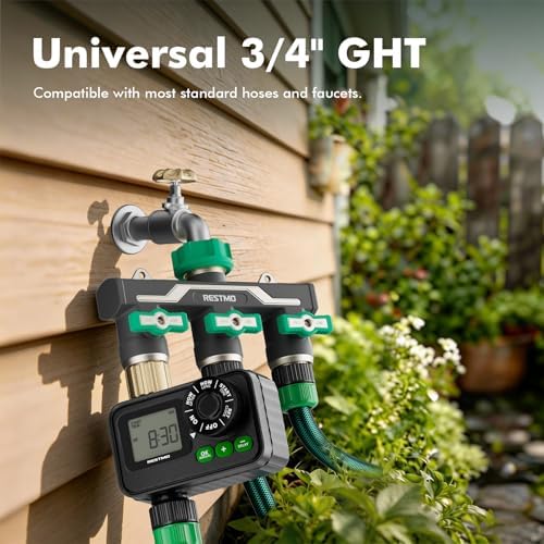 RESTMO Heavy Duty 3 Way Y Garden Hose Splitter Full Metal Body, Green - Image 6